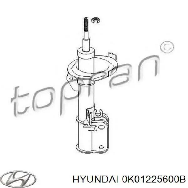 0K01225600D Hyundai/Kia Полуось передняя левая