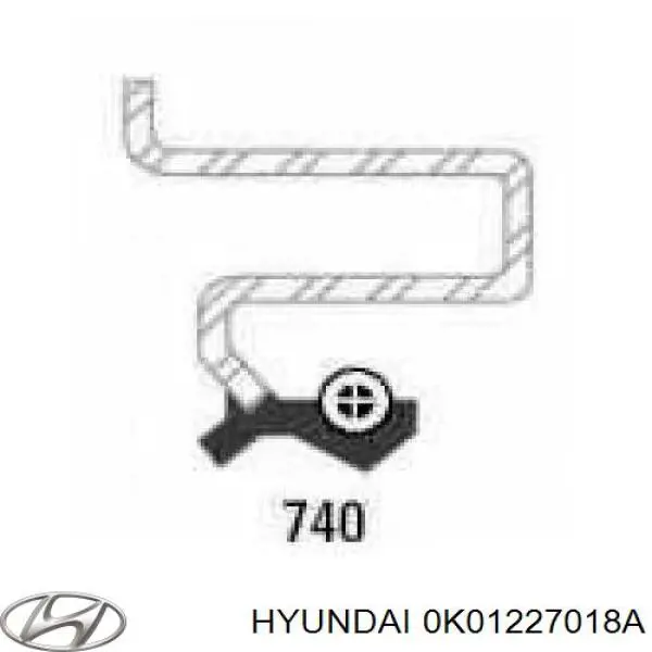 0K01227018A Hyundai/Kia сальник хвостовика редуктора заднего моста