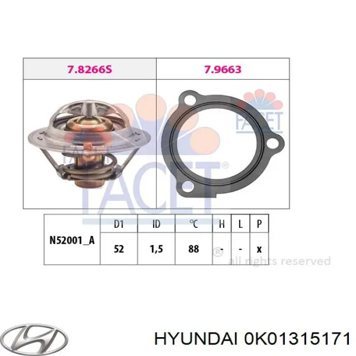 Термостат в корпусе Hyundai/Kia 0K01315171 цена, от 6.28 USD