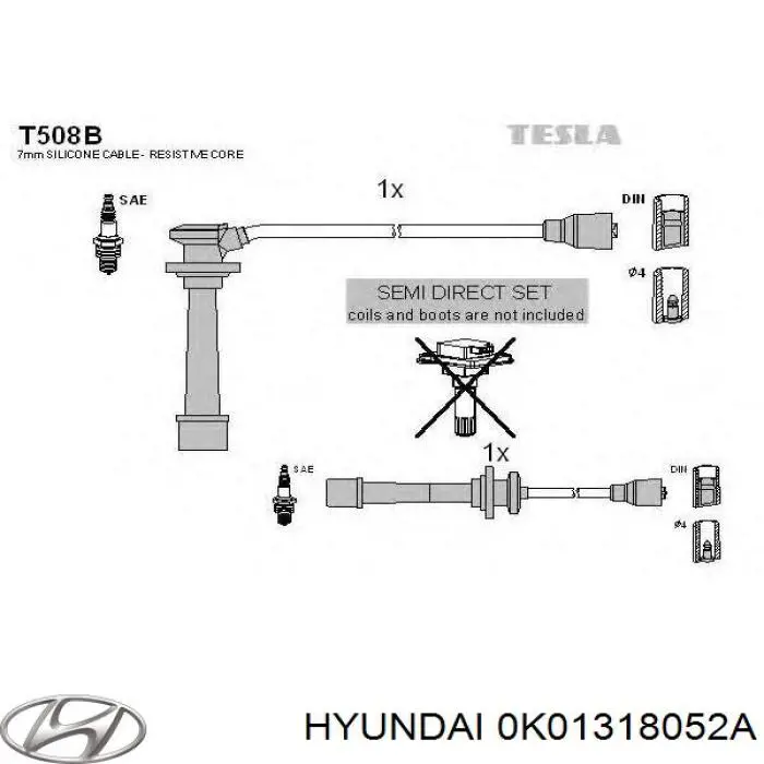0K01318052A Hyundai/Kia высоковольтные провода
