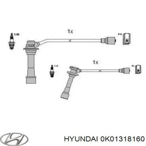 Провод высоковольтный, цилиндр №1 0K01318160 Hyundai/Kia