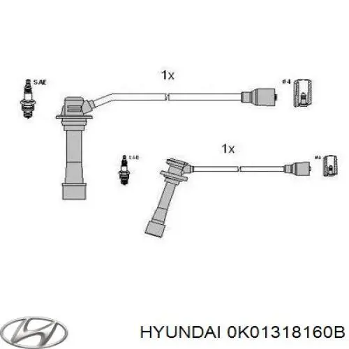 Высоковольтные провода 0K01318160B Hyundai/Kia