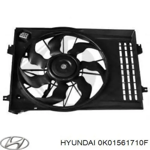 Купить 0K01561710F Hyundai/Kia Диффузор радиатора кондиционера, в сборе с крыльчаткой и мотором