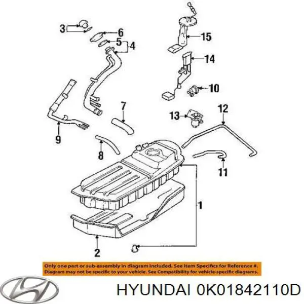Купить 0K01842110D Hyundai/Kia Танк топливный