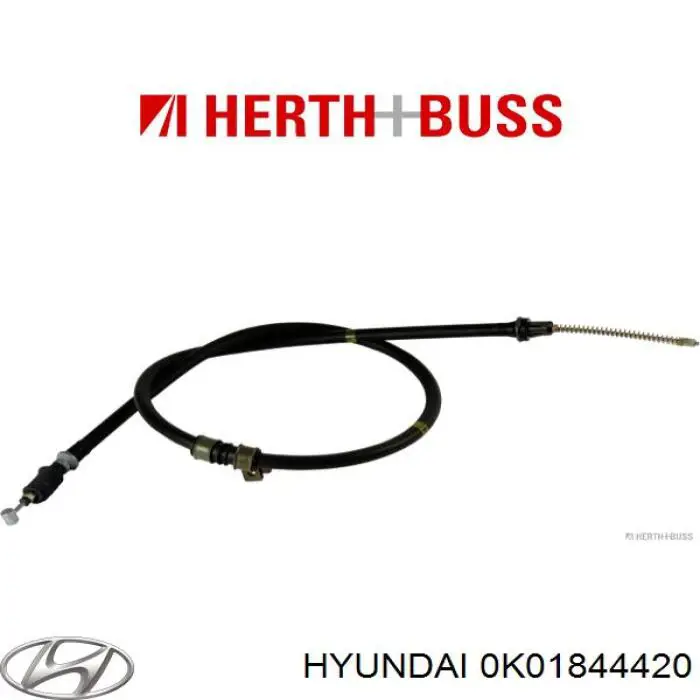 0K018-44-420 Hyundai/Kia трос ручного тормоза задний левый