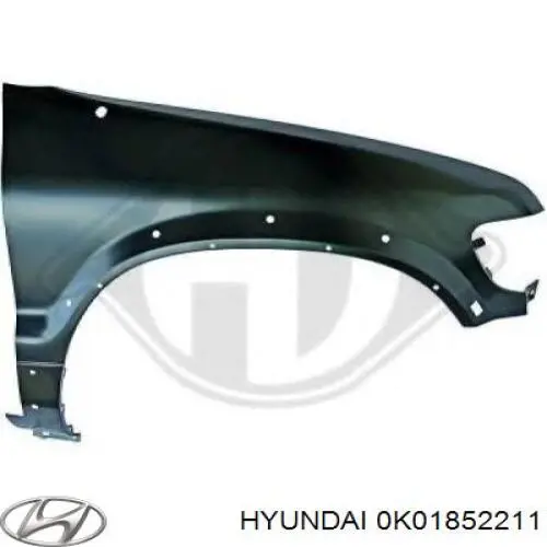 0K01L52211A Hyundai/Kia pára-lama dianteiro direito