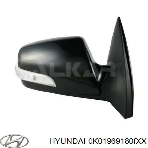 0K01969180FXX Hyundai/Kia Левое боковое зеркало
