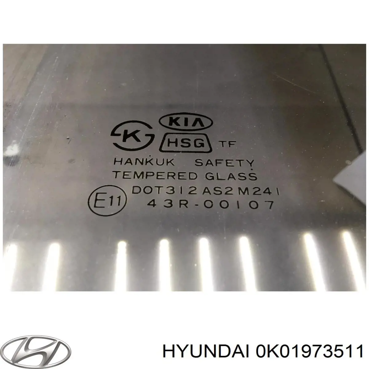 0K02173511 Hyundai/Kia стекло двери задней левой