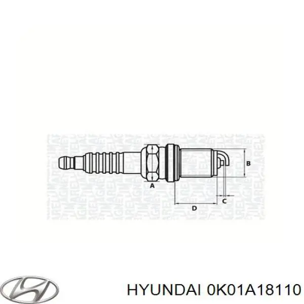 Свечи зажигания 0K01A18110 Hyundai/Kia