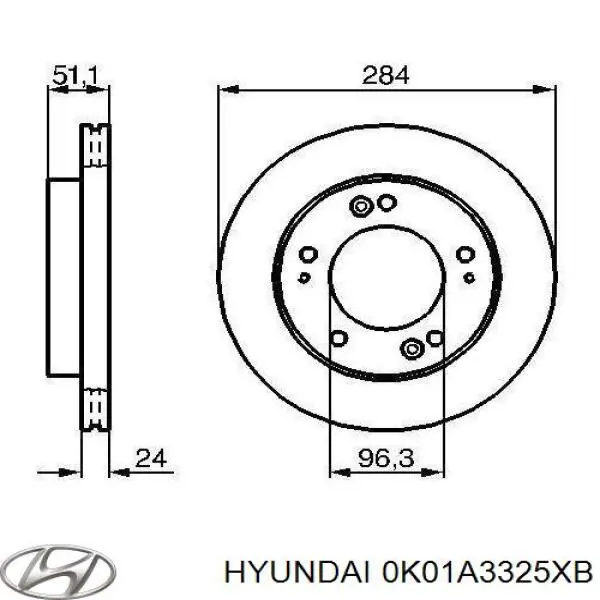 Передний тормозной диск Hyundai/Kia 0K01A3325XB