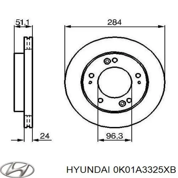 Купить 0K01A3325XB Hyundai/Kia Ротор тормозной