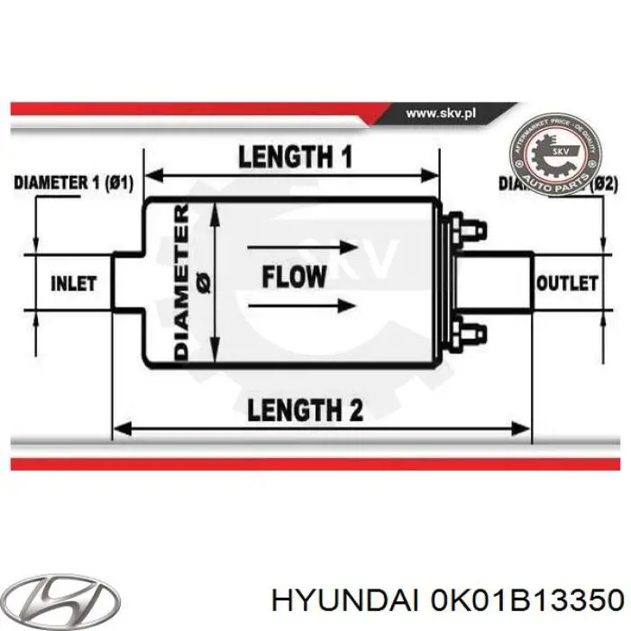 Насос топливный электрический 0K01B13350 Hyundai/Kia