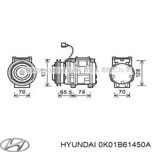 0K01B61450 Hyundai/Kia компрессор кондиционера