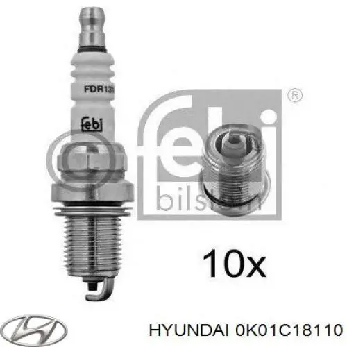 Купить 0K01C18110 Hyundai/Kia Свечи автомобильные