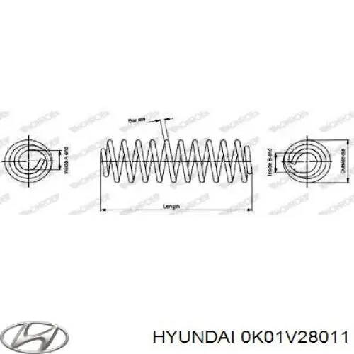 Задняя пружина 0K01V28011 Hyundai/Kia