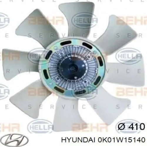 0K01W15140 Hyundai/Kia вискомуфта (вязкостная муфта вентилятора охлаждения)