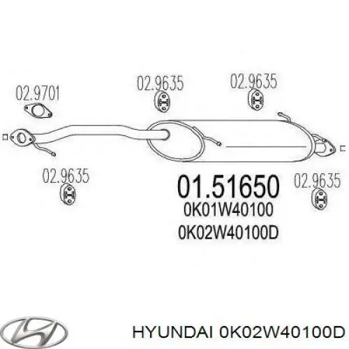 0K02W40100D Hyundai/Kia 