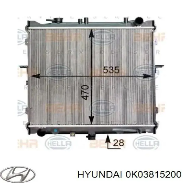 Радиатор 0K03815200 Hyundai/Kia
