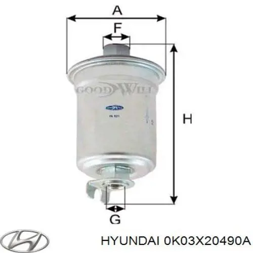 Фильтр тонкой очистки топлива Hyundai/Kia 0K03X20490A цена, от 9.45 USD