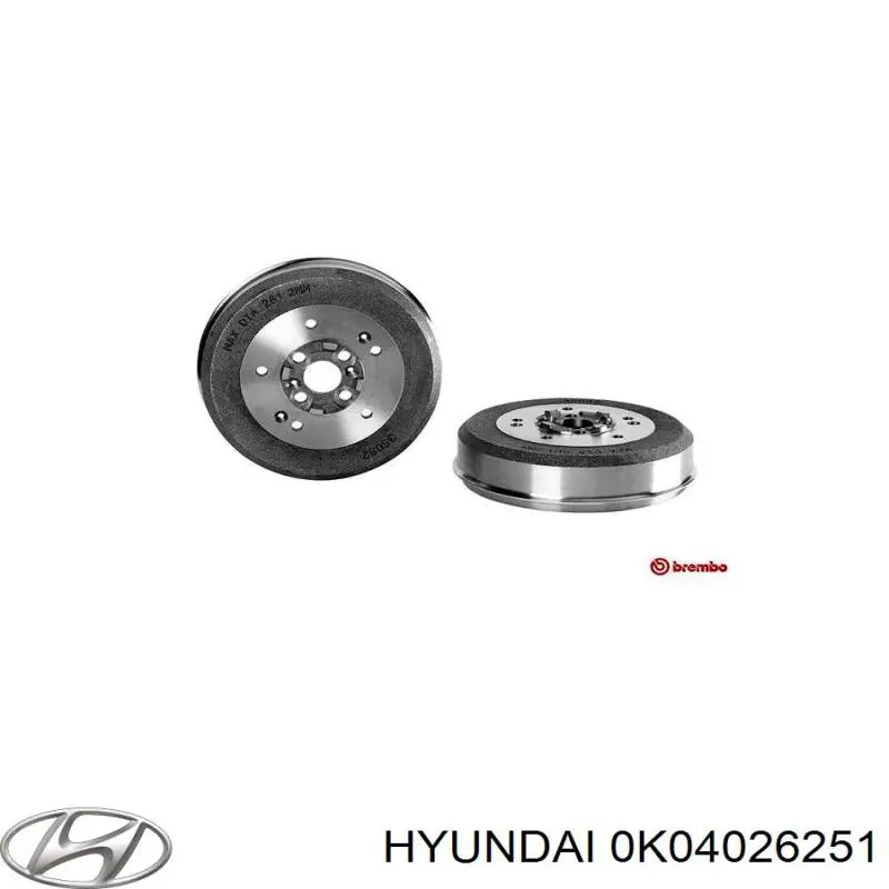 Тормозной барабан 0K04026251 Hyundai/Kia