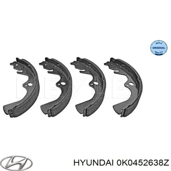 Задние барабанные колодки 0K0452638Z Hyundai/Kia