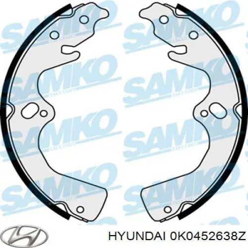 Купить 0K0452638Z Hyundai/Kia Задние барабанные тормозные колодки