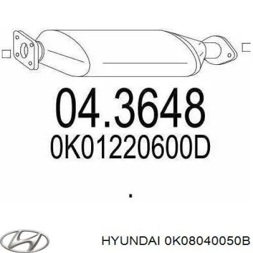 Глушитель задний 0K08040050B Hyundai/Kia