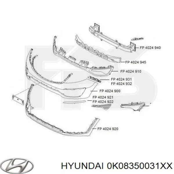 Передний бампер 0K08050031CXX Hyundai/Kia