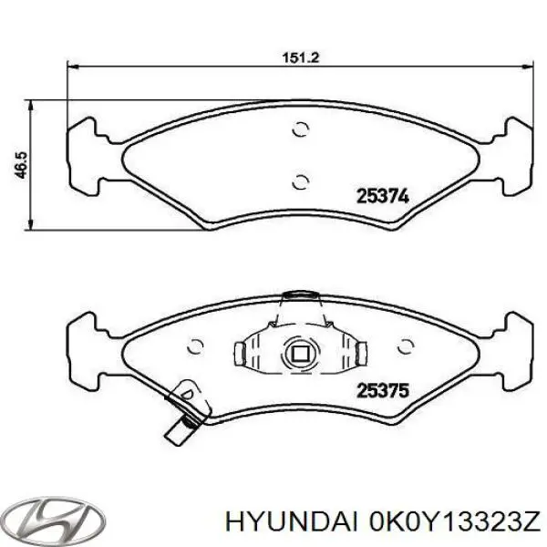 Тормозные колодки Hyundai/Kia 0K0Y13323Z