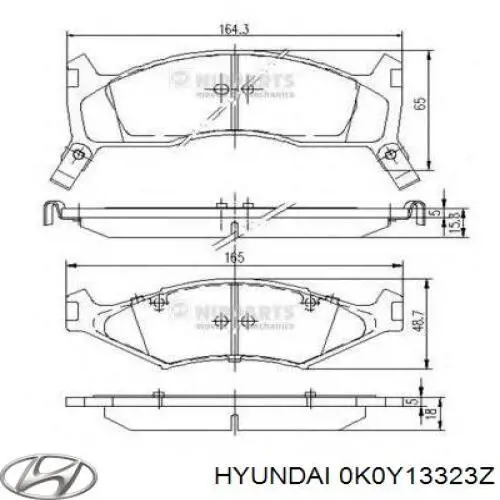 Колодки Hyundai/Kia 0K0Y13323Z цена, от 20.69 USD