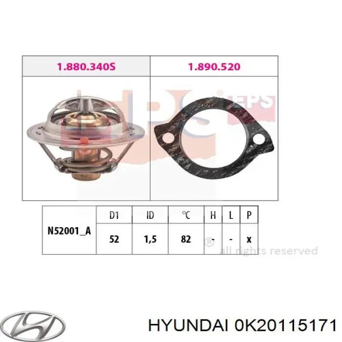 Термостат в корпусе Hyundai/Kia 0K20115171 цена, от 6.15 USD