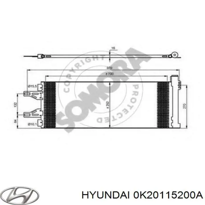 Радиатор 0K20115200A Hyundai/Kia