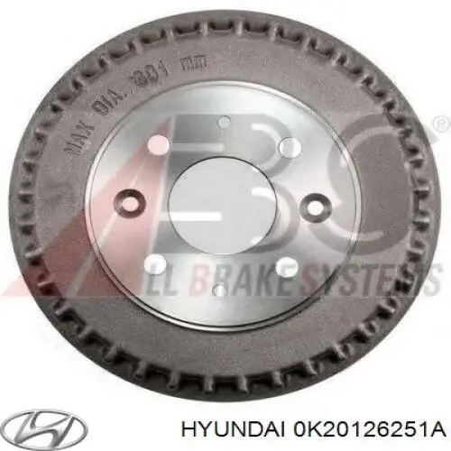 Тормозной барабан 0K20126251A Hyundai/Kia