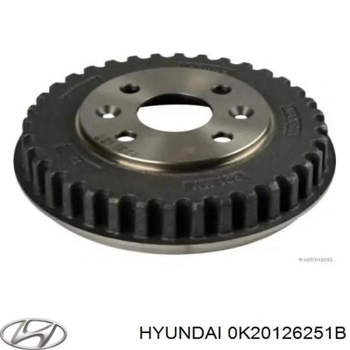 Freno de tambor trasero 0K20126251B Hyundai/Kia