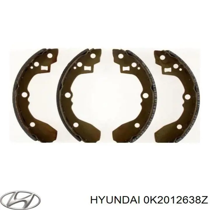 Колодки гальмові задні, барабанні 0K2012638Z Hyundai/Kia