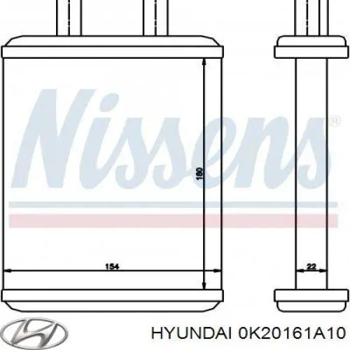 Купить 0K20161A10 Hyundai/Kia Радиатор печки