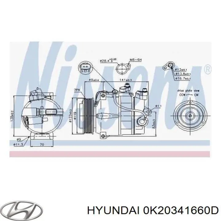 0K20341660D Hyundai/Kia 