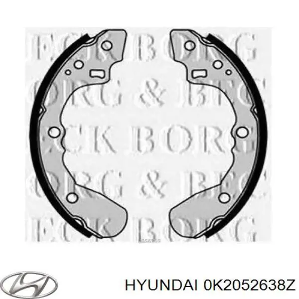 Задние барабанные колодки 0K2052638Z Hyundai/Kia