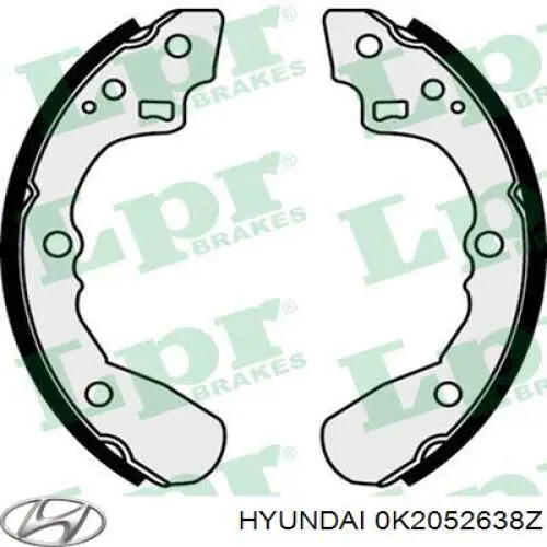 Купить 0K2052638Z Hyundai/Kia Задние барабанные тормозные колодки
