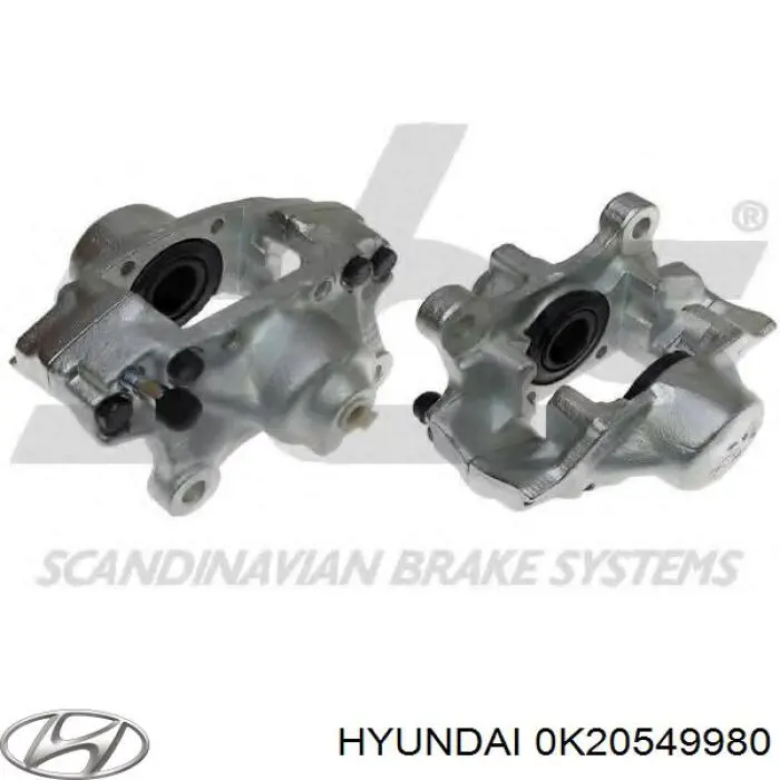 0K20549980 Hyundai/Kia суппорт тормозной задний правый