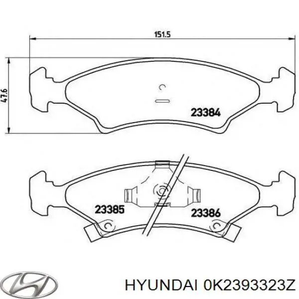 0K2393323Z Hyundai/Kia колодки тормозные передние дисковые