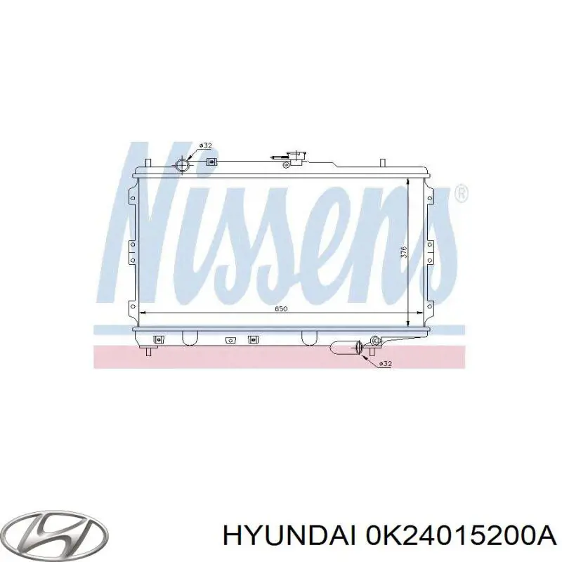 Радиатор охлаждения двигателя Hyundai/Kia 0K24015200A цена, от 217.76 USD
