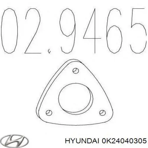 Прокладка глушителя 0K24040305 Hyundai/Kia