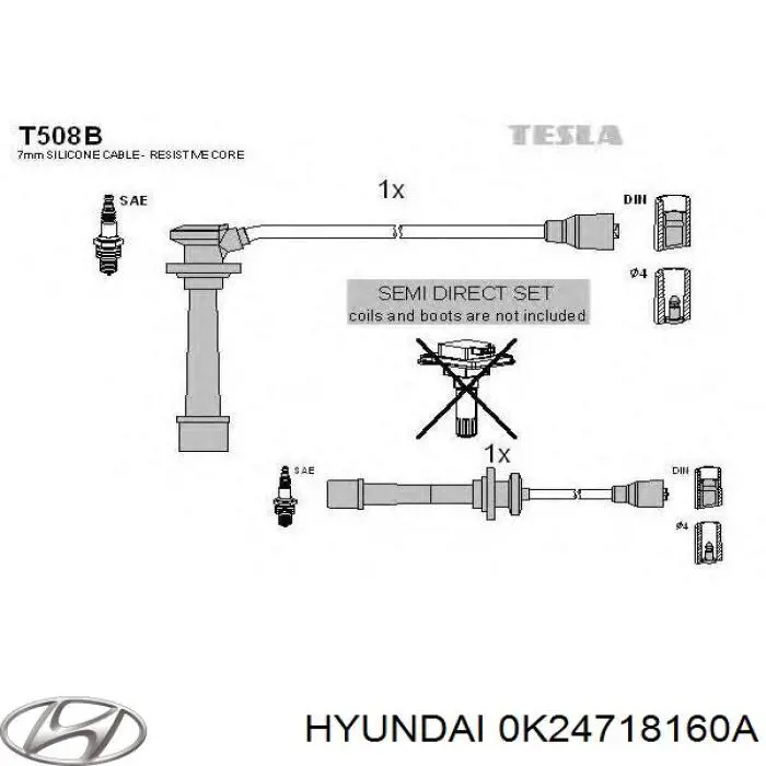 Провода зажигания Hyundai/Kia 0K24718160A цена, от 23.54 USD