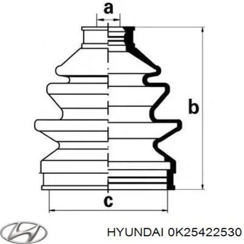 Купить 0K25422530 Hyundai/Kia Пыльник гранаты наружный, передний