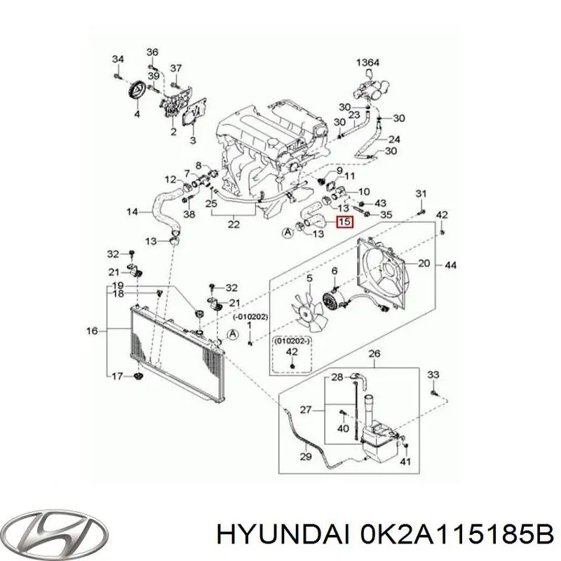 Шланг радиатора, нижний Hyundai/Kia 0K2A115185B цена, от 9.48 USD