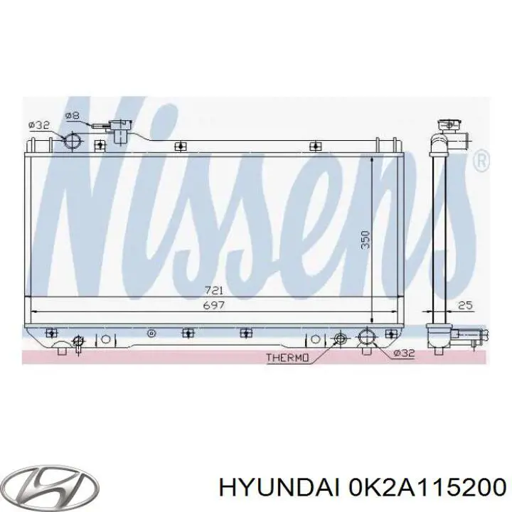 Радиатор охлаждения двигателя Hyundai/Kia 0K2A115200 цена, от 108.64 USD