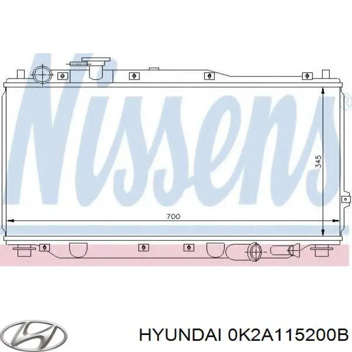 Радиатор охлаждения двигателя Hyundai/Kia 0K2A115200B цена, от 112.46 USD