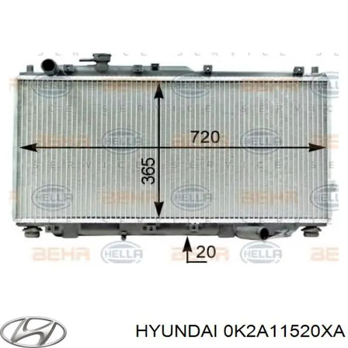 Радиатор охлаждения двигателя Hyundai/Kia 0K2A11520XA цена, от 102.47 USD