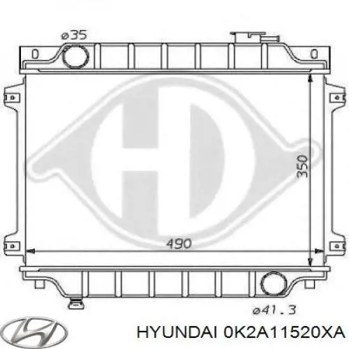 Купить 0K2A11520XA Hyundai/Kia Радиатор водяной